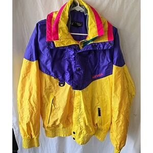 Vintage Nevica 80s 90s Neon Colourblock Ski Jacket‎ Retro Hooded Size 42 (Large)